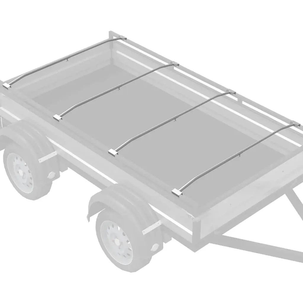 Tarpaulin Bracket for Trailers Adjustable 102-155cm Silver 4 Piece