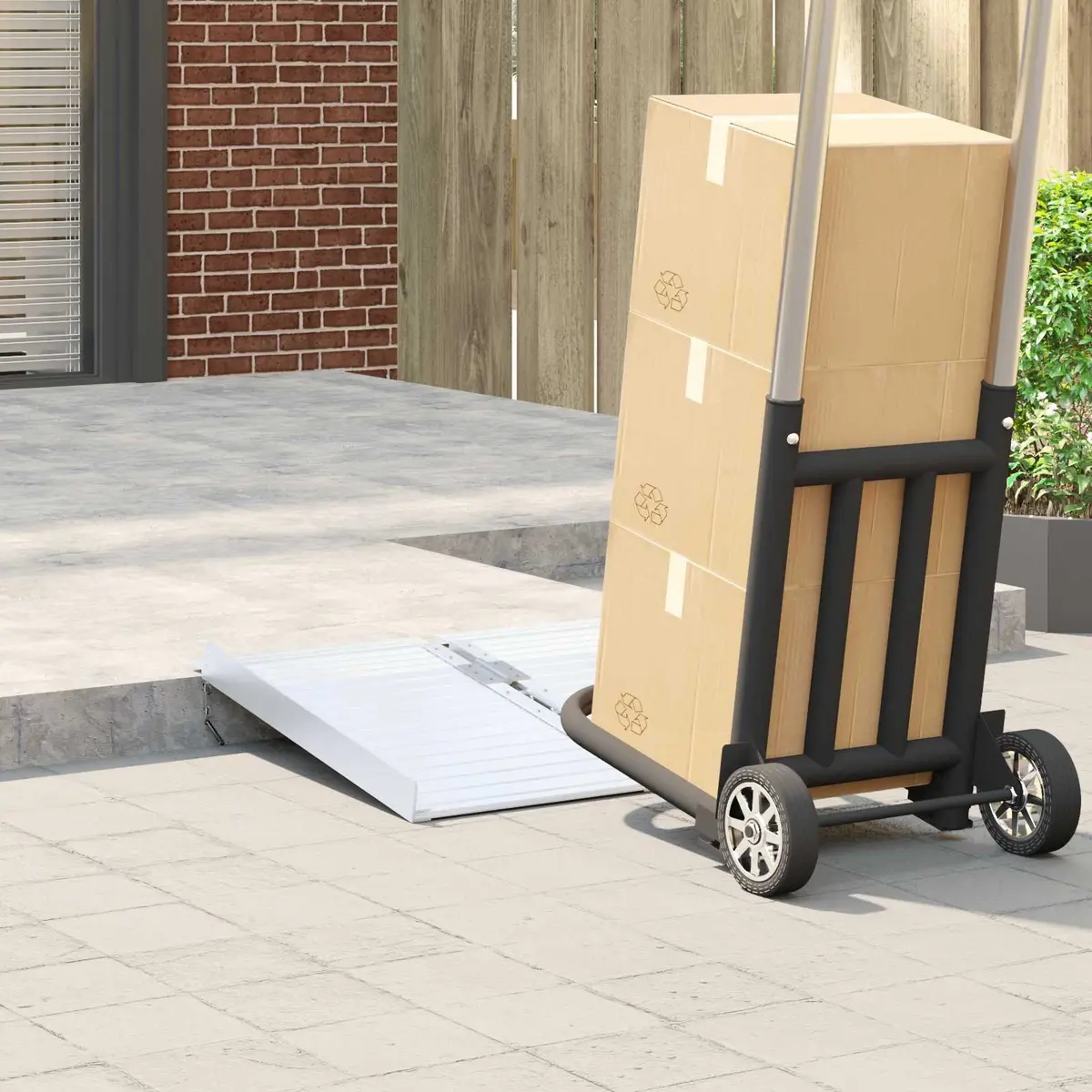 Wheelchair Ramp Access Foldable Portable Aluminium Silver 270kg Capacity
