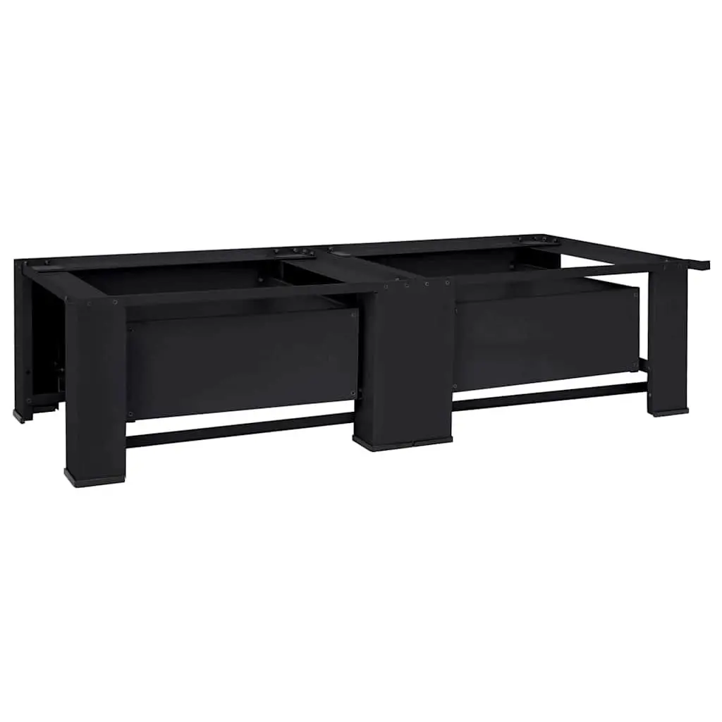 Washing Machine Pedestal 2 Pieces Black Steel Laundry Room Riser Elevator Stand