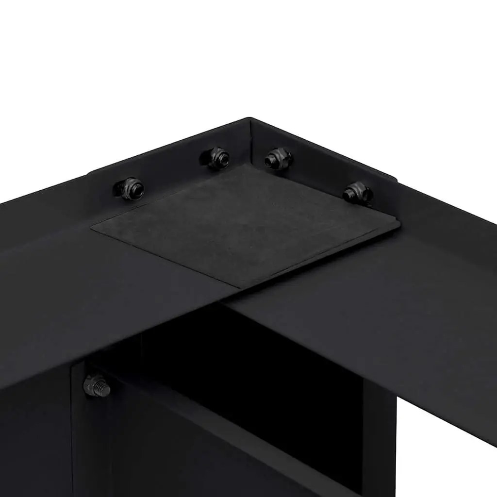 Washing Machine Pedestal 2 Pieces Black Steel Laundry Room Riser Elevator Stand