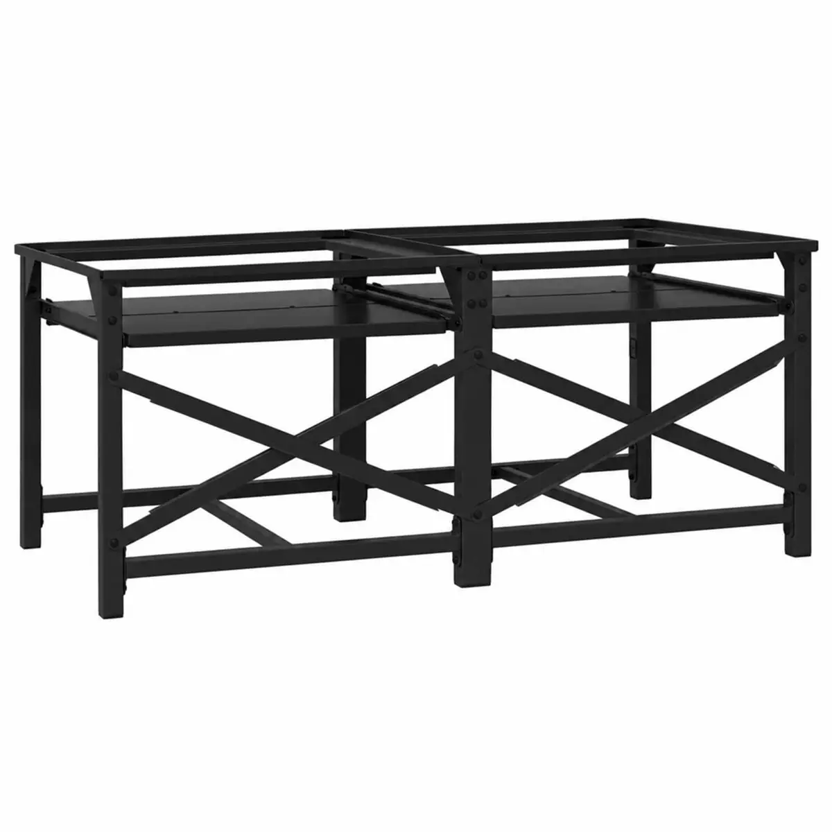 Washing Machine Pedestal Riser 2 Pack Steel Base Support Stand Black 120 x 56 x 52 cm