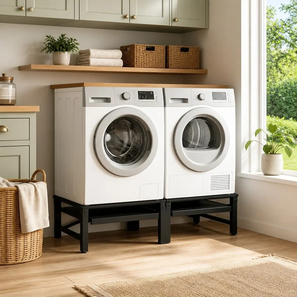 Black Washing Machine Pedestal Duo