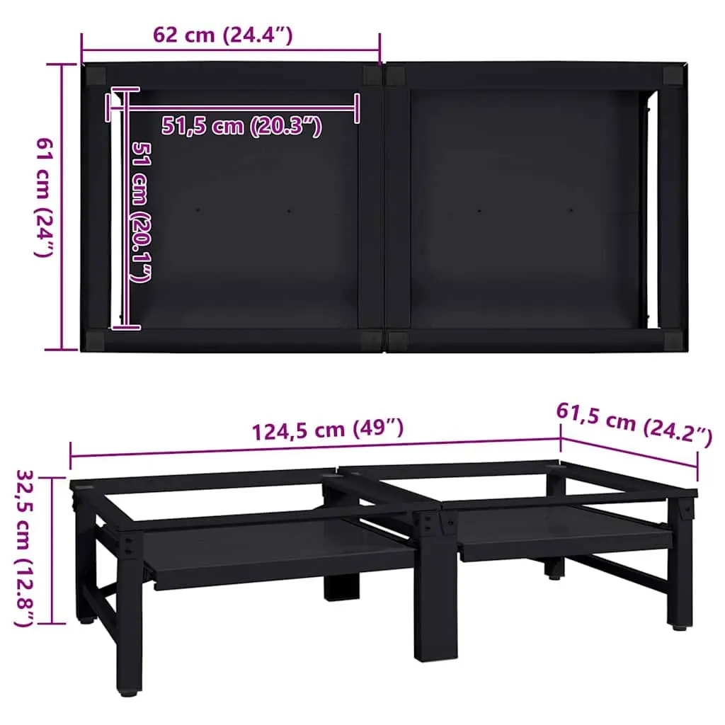 Washing Machine Pedestal 2 pcs Black Height Elevation Laundry Room Appliance Riser