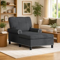 Comfortable Grey Chaise Lounge with Easy Maintenance