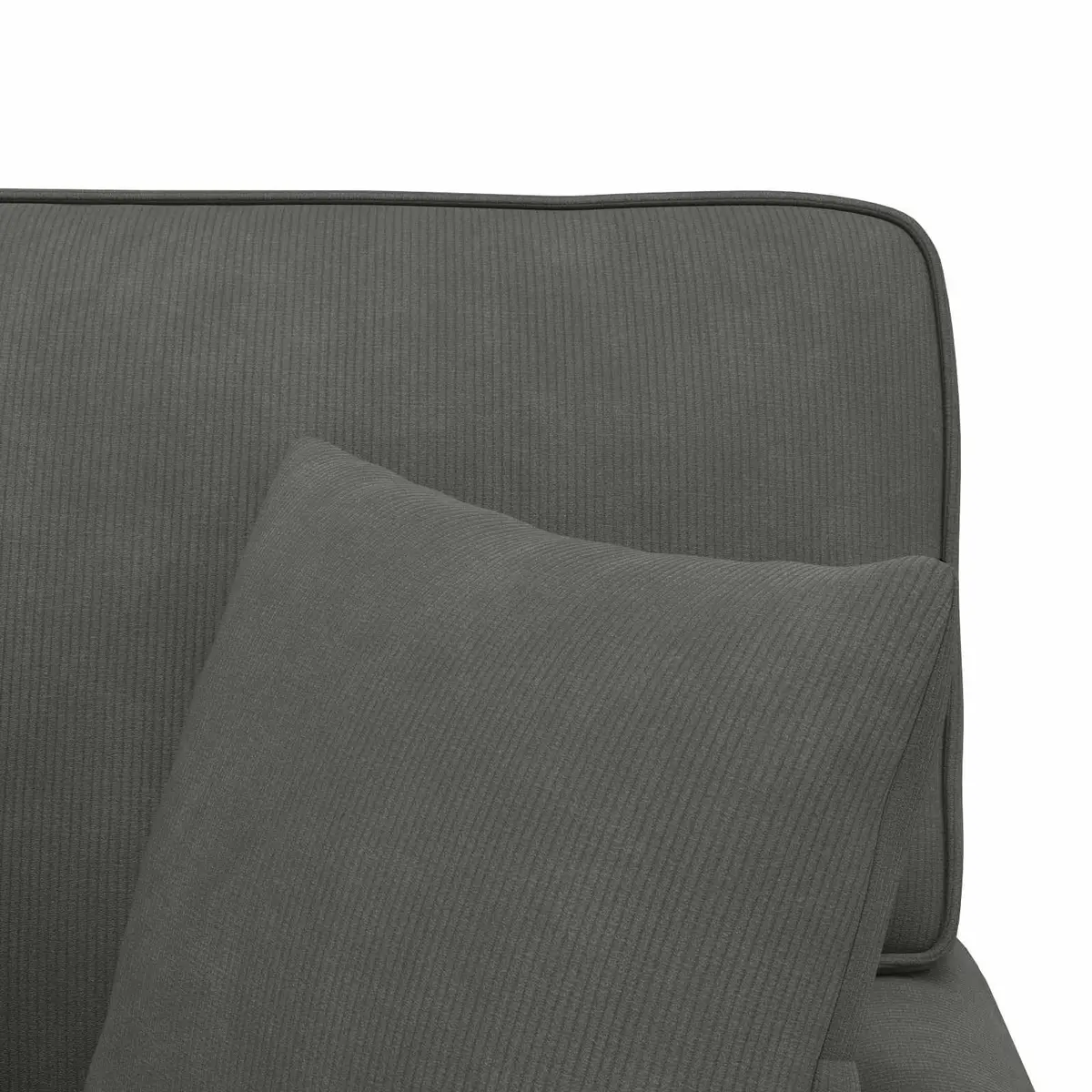 Chaise Lounge Modern Living Room Bedroom 3 Piece Dark Grey Corduroy Fabric
