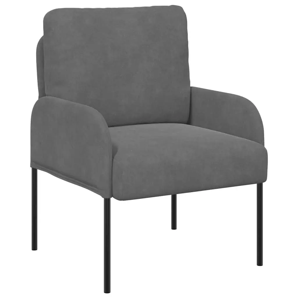 Grey Sofa with Cushion Modern Living Room Furniture Polyester Upholstery Metal