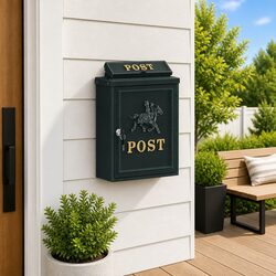 Reassuring Vintage Green Mailbox with Solid Design