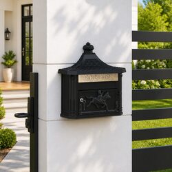 Reliable Vintage Black Mailbox with Weather Protection