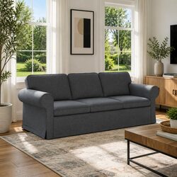 A Cozy Dark Grey Sofa That Offers Value and Style