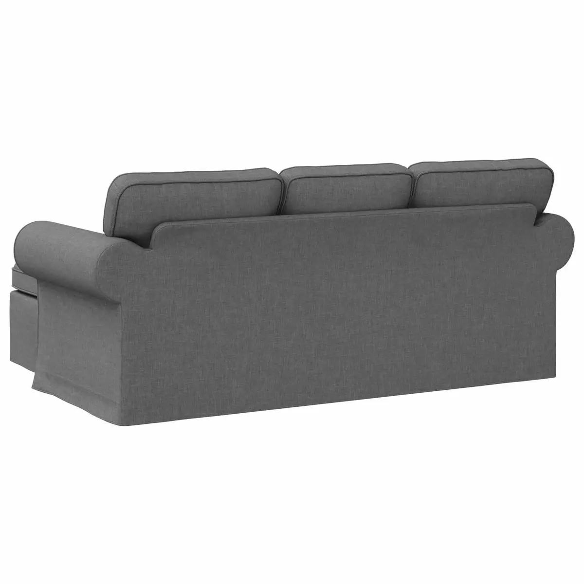 Dark Grey Fabric Sofa Modern Living Room Couch 195cm Wide Comfortable Seating