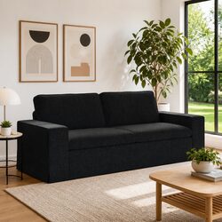 Affordable and Practical Black Modular Sofa for Living Spaces