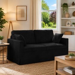 Reliable Black Velvet Sofa with Timeless Style