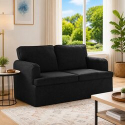 Affordable Comfort with a Modern Black Fabric Sofa