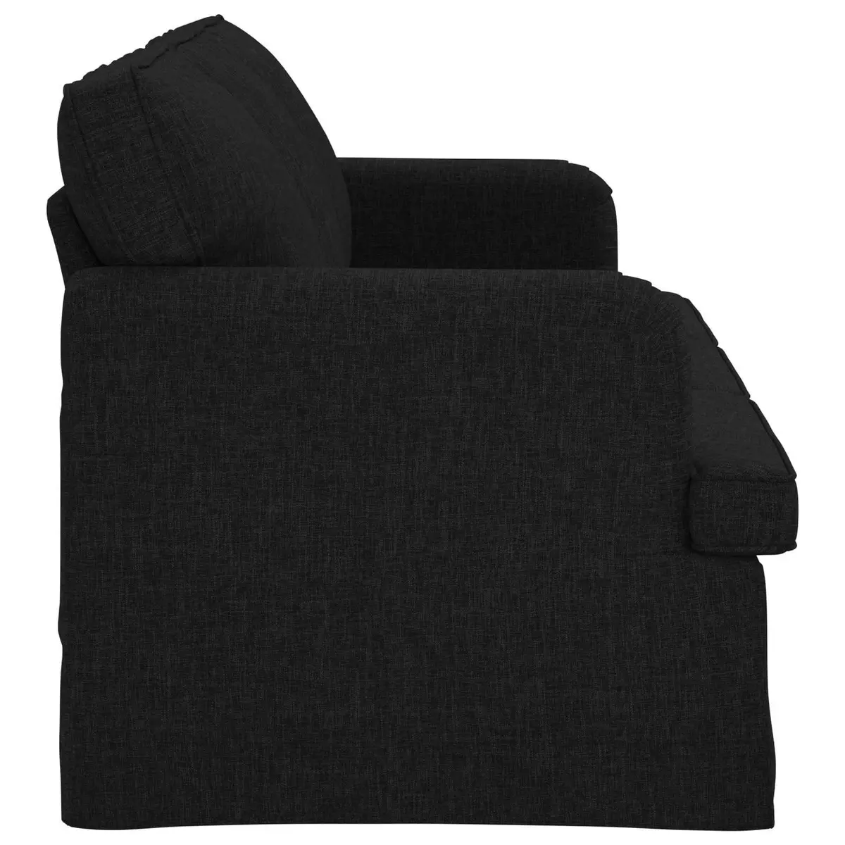 Modern Black Fabric Sofa 201 x 80 x 85 cm Living Room Lounge Modular Couch