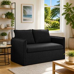 Comfortable Black Modular Fabric Sofa for Everyday Use