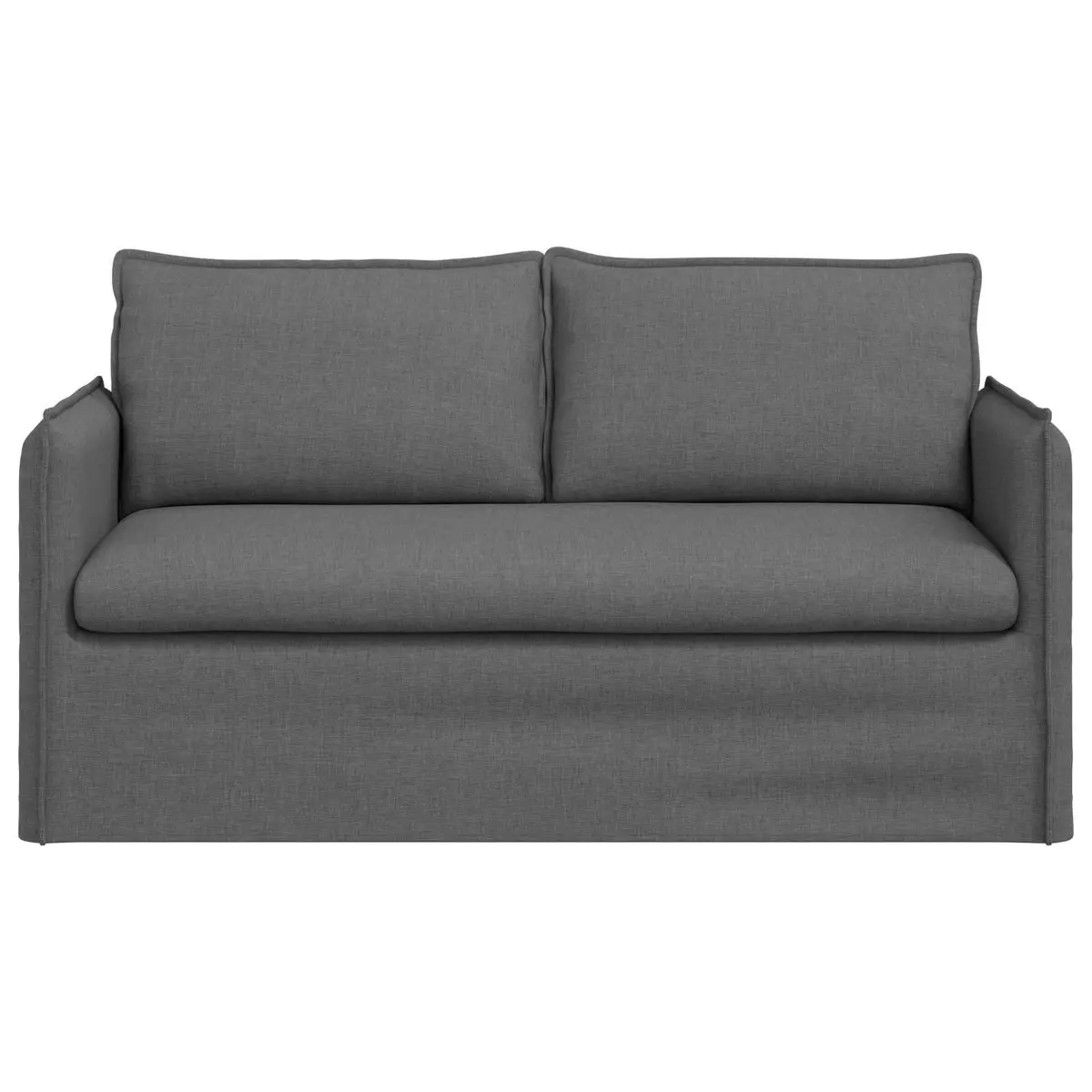Grey Fabric Sofa 156 x 82 x 85 cm Modular Lounge Settee Modern Living Room Couch