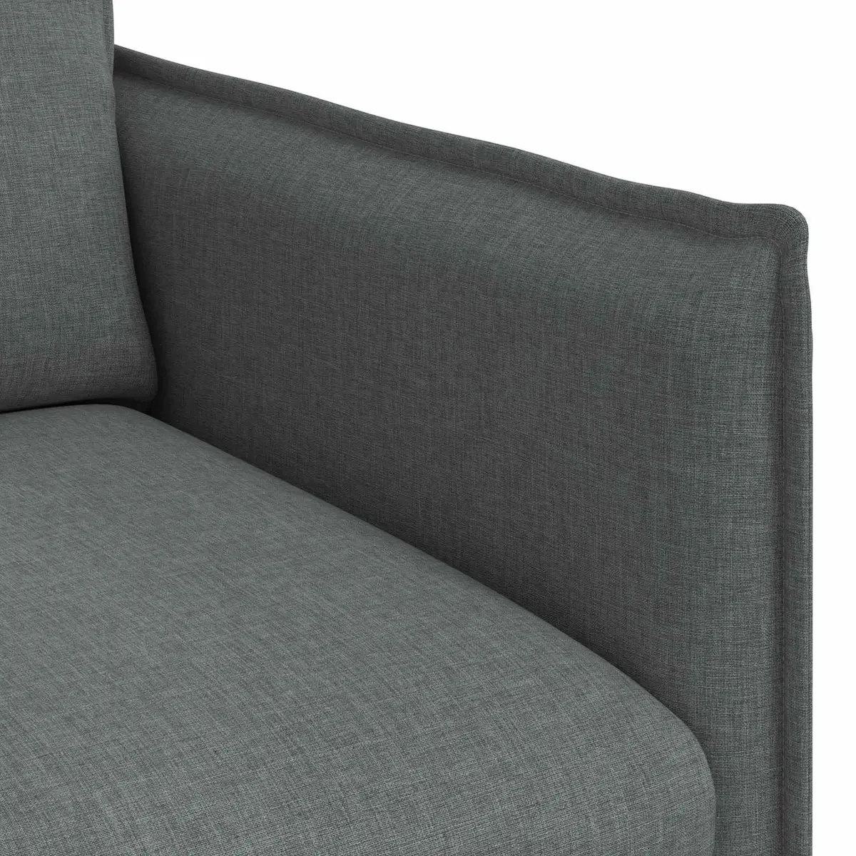 Modern Grey Fabric Sofa Modular Lounge Seating Rectangular Couch Living Room