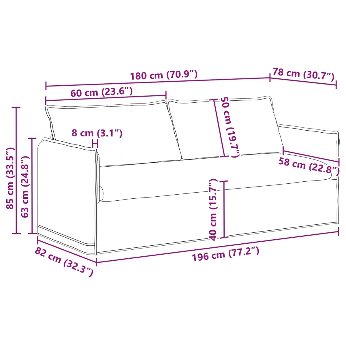 Modern Grey Fabric Sofa Modular Lounge Seating Rectangular Couch Living Room