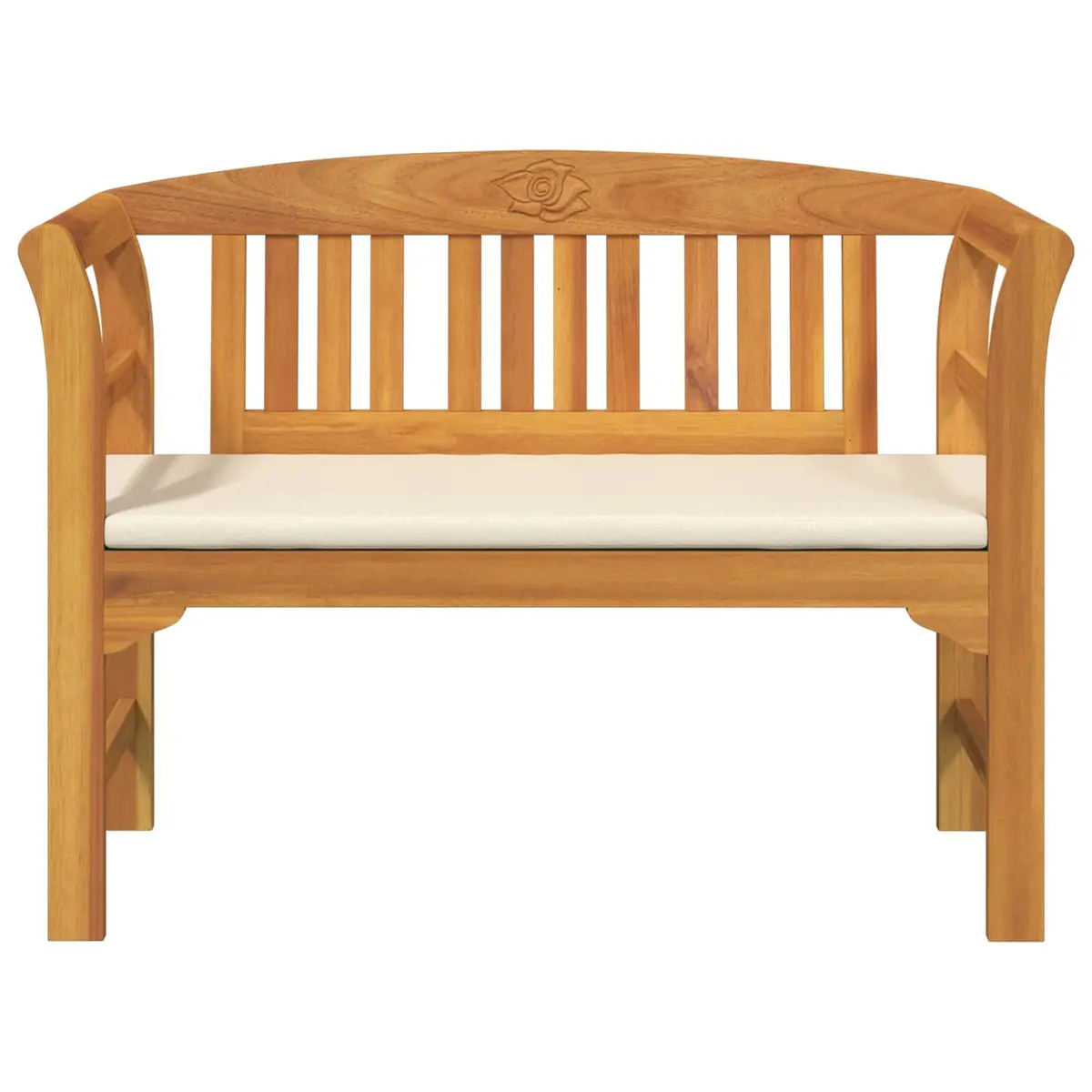 Outdoor Rose Bench Garden Patio Seating Hand-Carved Solid Wood Acacia Furniture