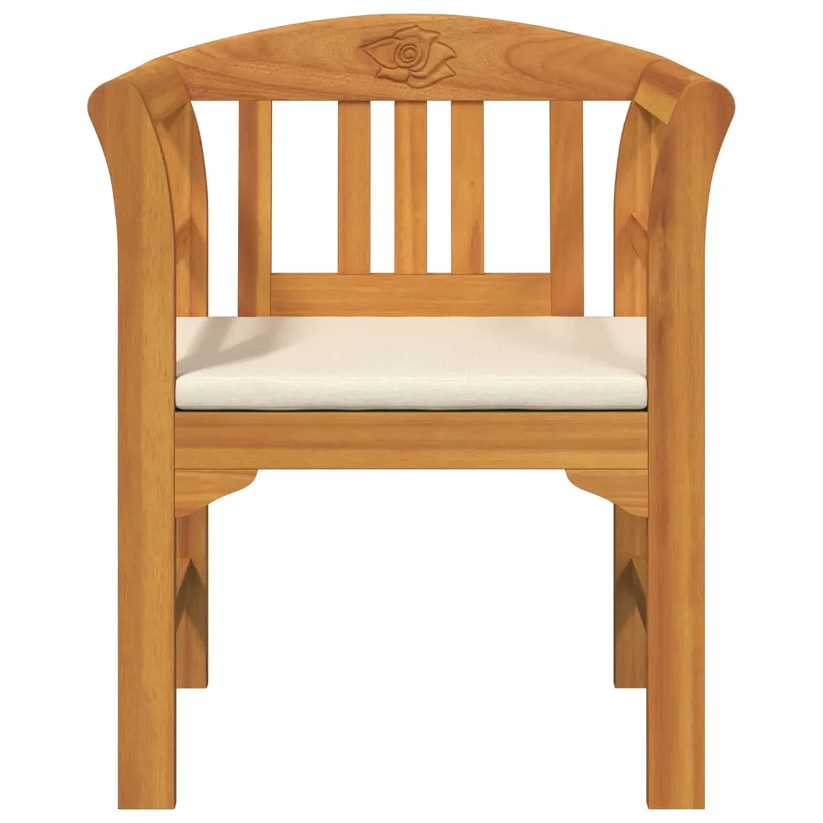 Outdoor Bench Garden Seating 68.5 x 46 x 82.5 cm Natural Brown Wood Curved Armrests