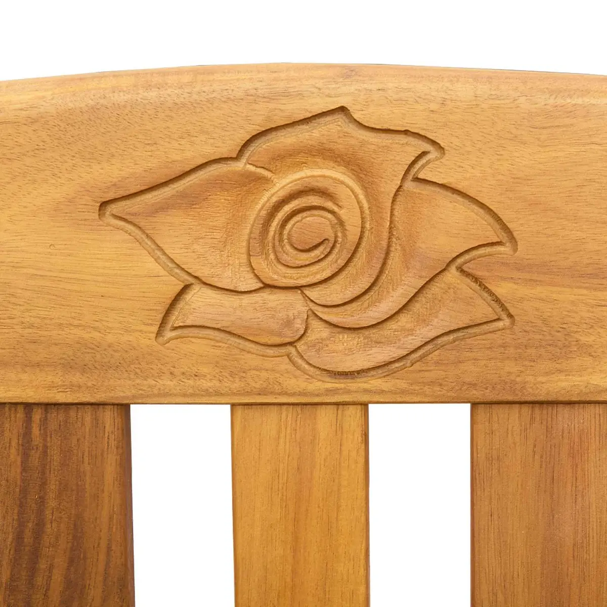 Outdoor Bench Garden Seating 68.5 x 46 x 82.5 cm Natural Brown Wood Curved Armrests