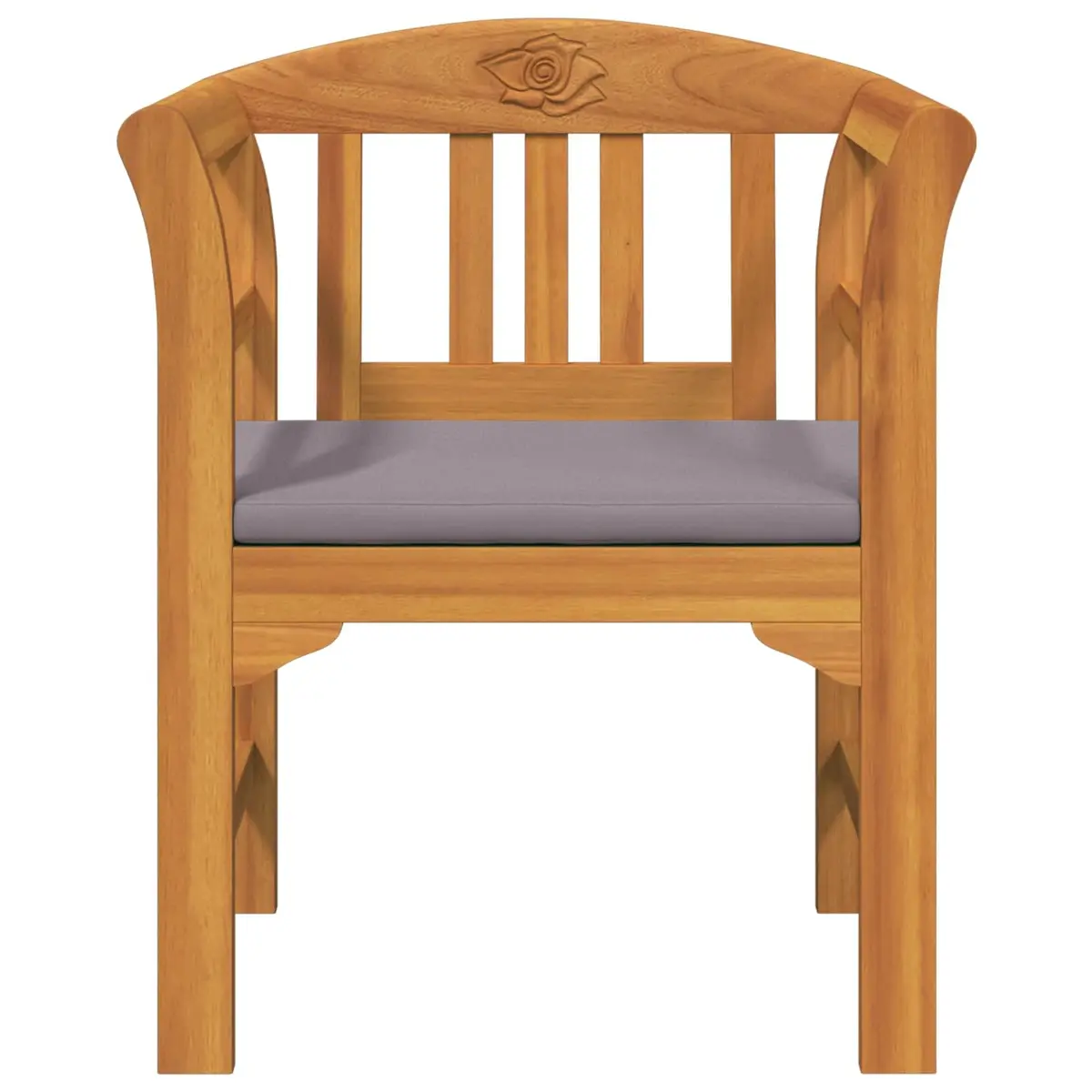 Outdoor Bench Garden Seating Solid Acacia Wood Curved Armrests Brown