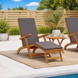 Comfortable Sun Lounger Made from Durable Acacia Wood