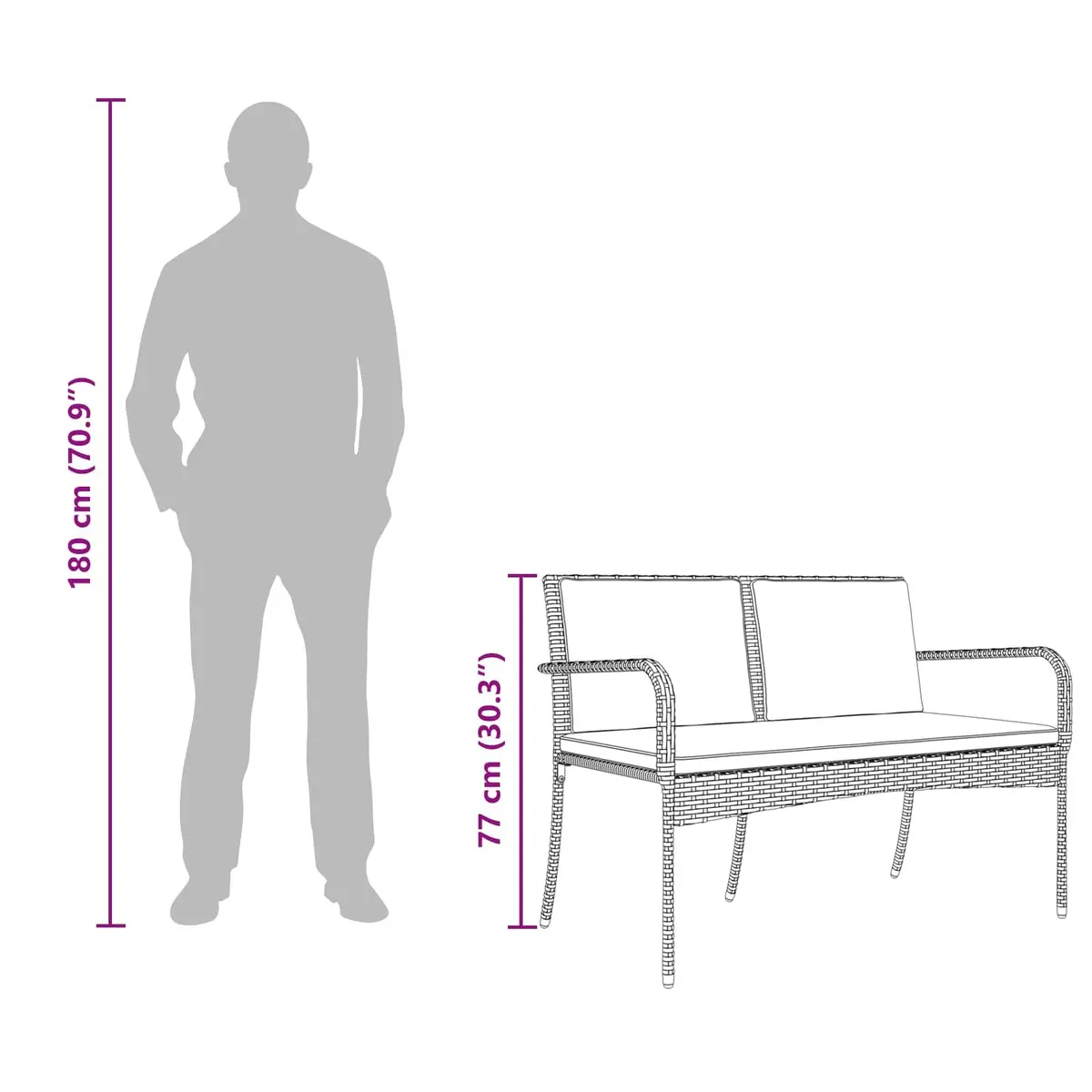 Outdoor Furniture Set with Cushions for Comfort