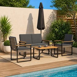 Comfortable and Durable 4-Piece Outdoor Set in Grey