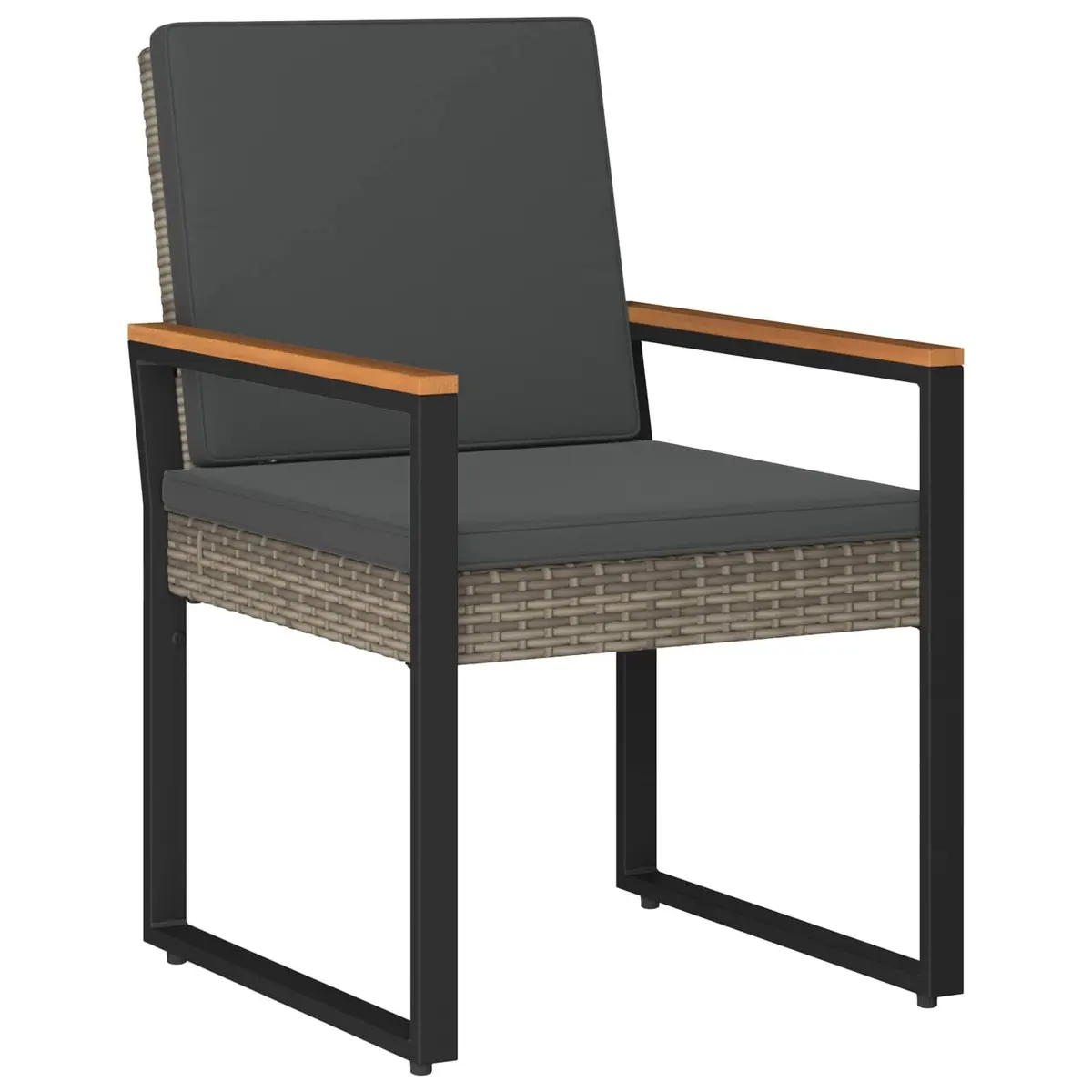 Outdoor Furniture Set 4 Pieces Grey Poly Rattan Garden Patio Seating Dining