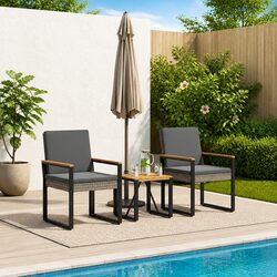 Comfortable 3-Piece Grey Outdoor Furniture Set for Relaxation