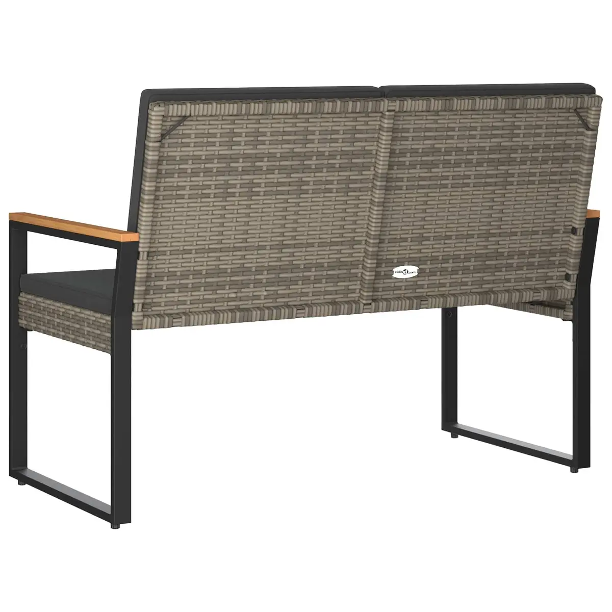 Outdoor Bench Grey Poly Rattan Garden Patio Seating 107 x 61 x 80 cm