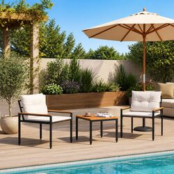 Comfortable and Durable Grey 3-Piece Garden Furniture