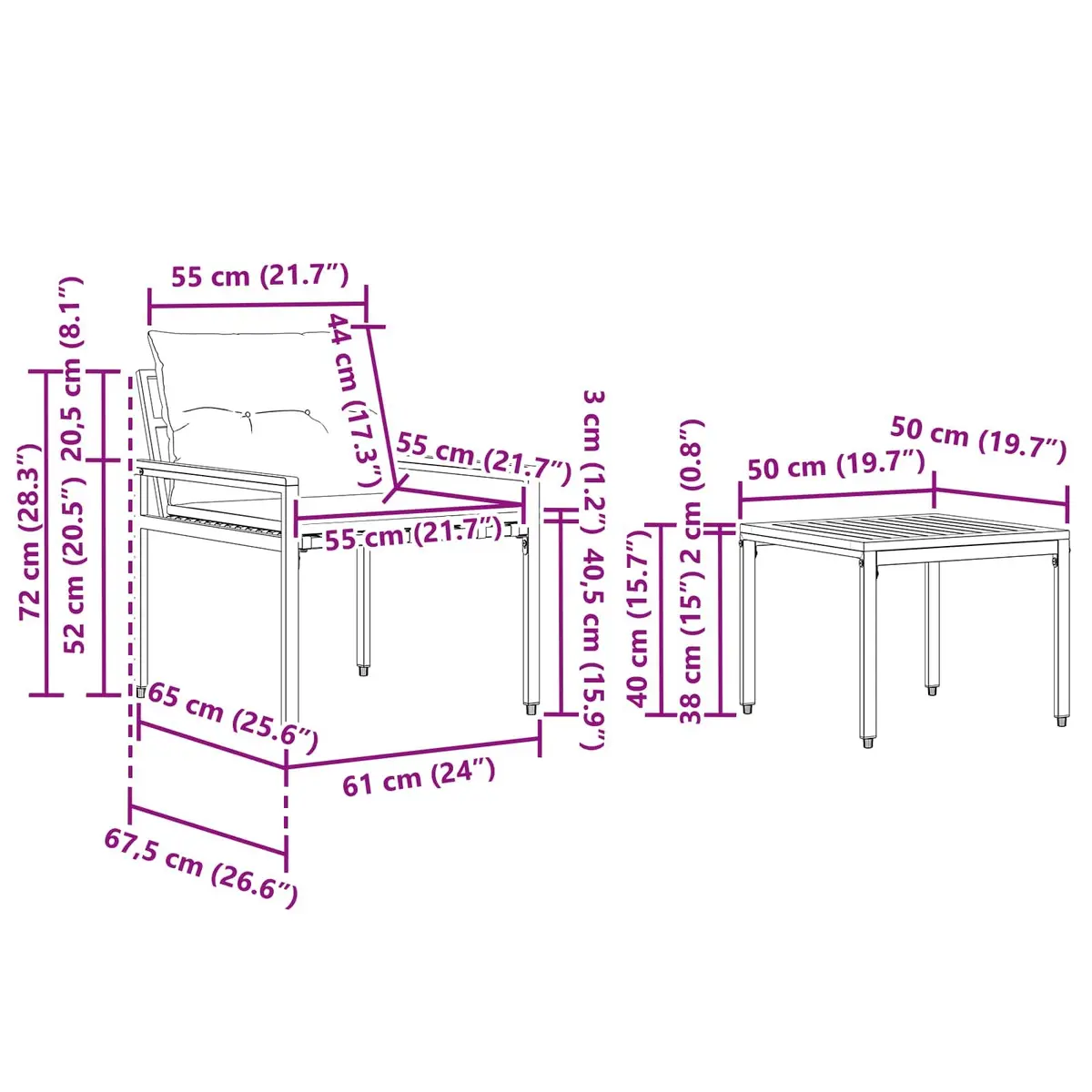 Outdoor Furniture Set 3 Pieces Grey Poly Rattan Garden Patio Seating