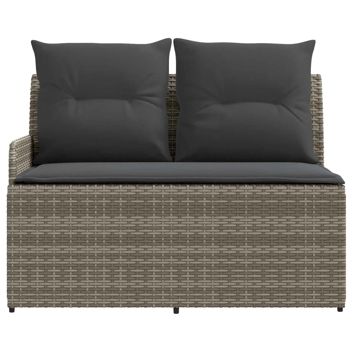 Outdoor Sectional Sofa Set 2-Piece Modular Armrest Corner Seating Grey