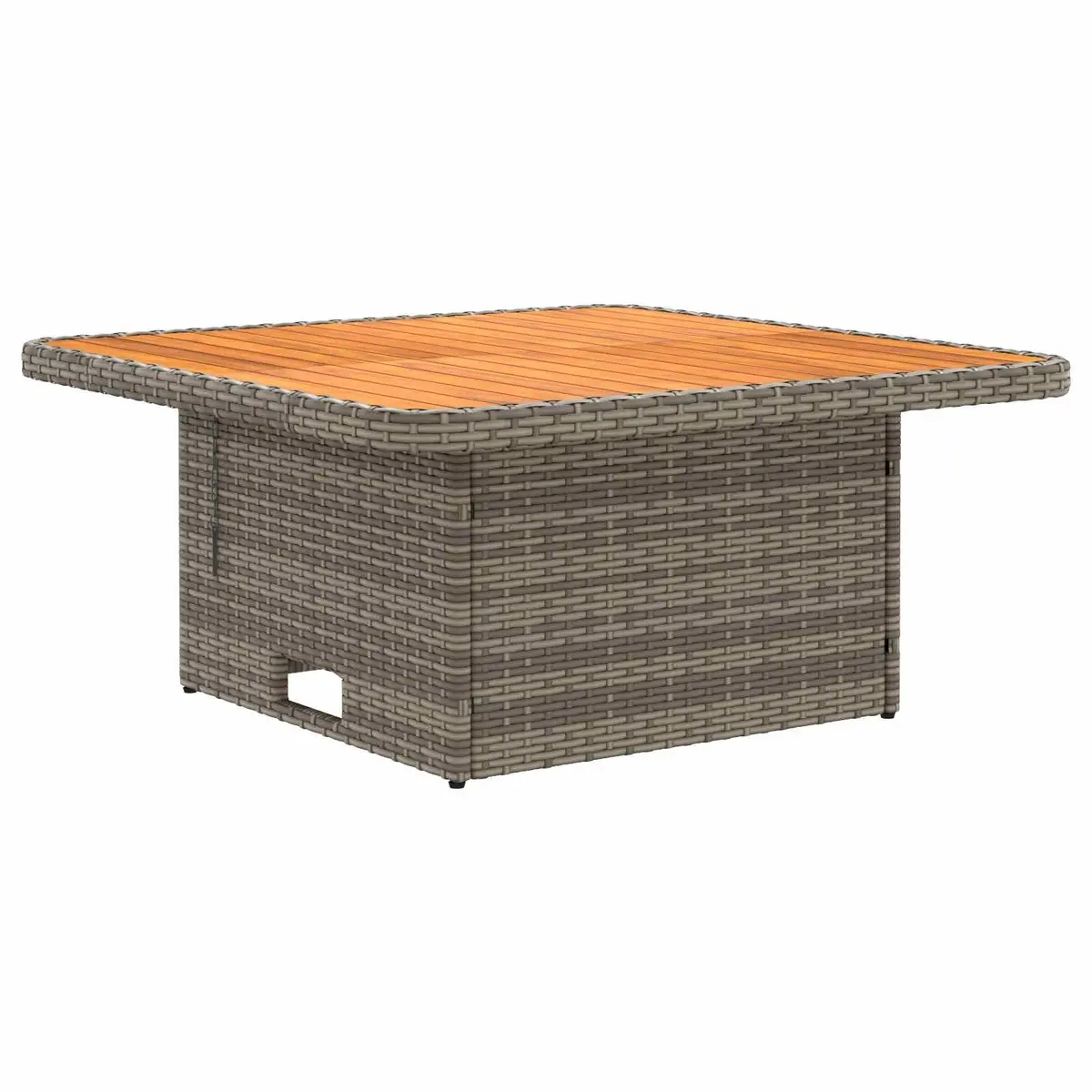 Garden Armrest Sofa Liftup Table 2 Piece PE Rattan Outdoor Lounge Set Grey