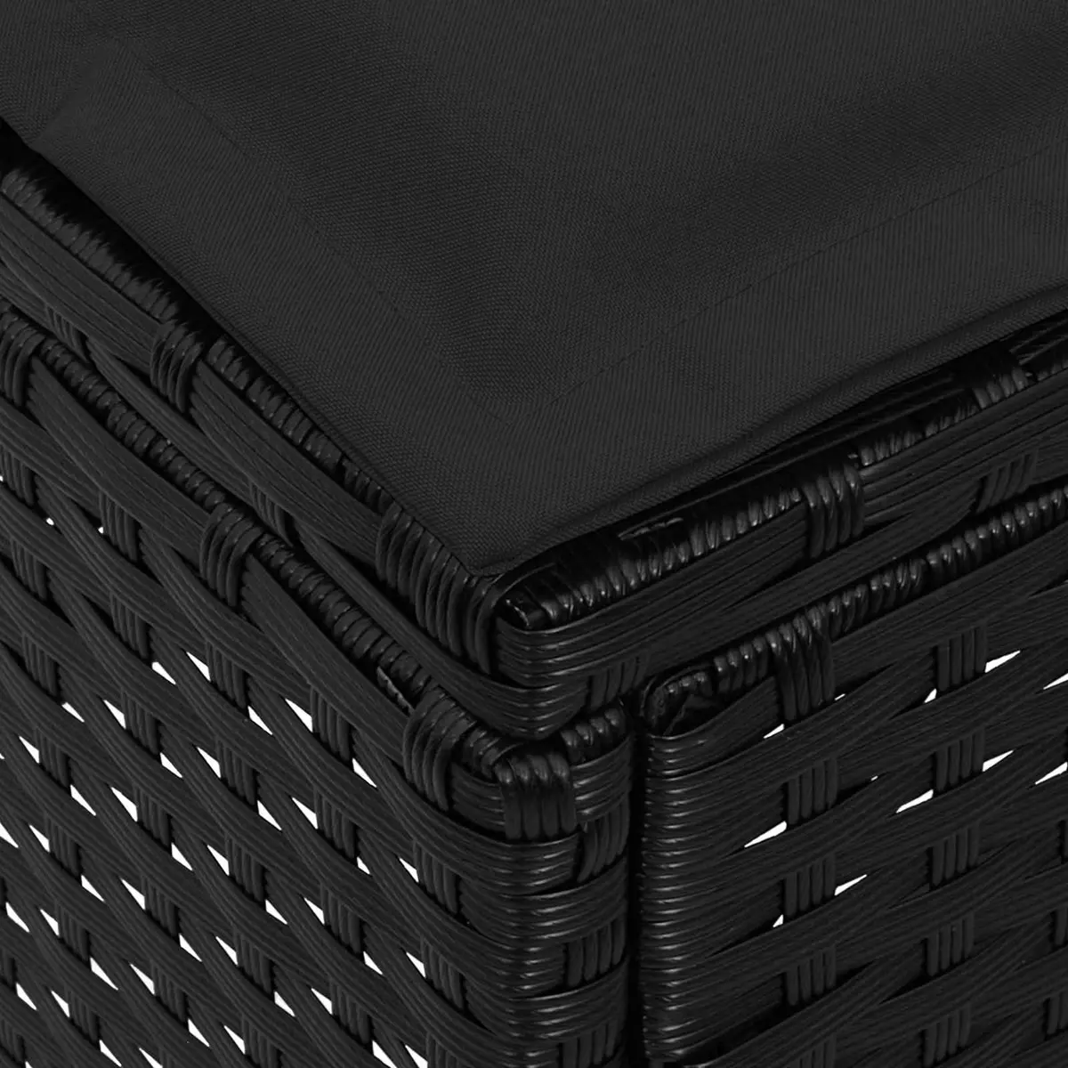 Garden Footstool Outdoor Indoor Seating Ottoman Patio Lounge Rattan Black