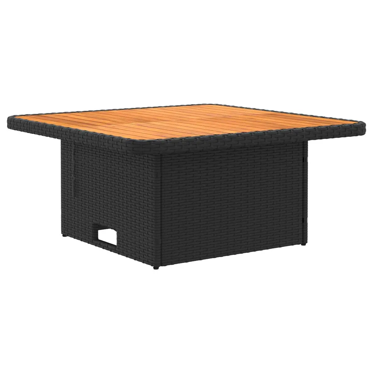 Garden Middle Sofa Lift-Up Table 2 Piece Black