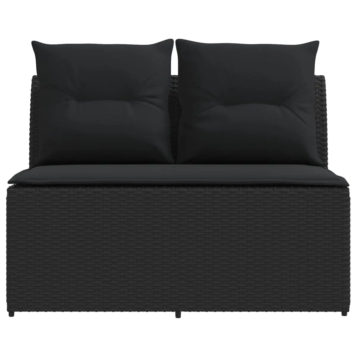 Garden Middle Sofa Lift-Up Table 2 Piece Black