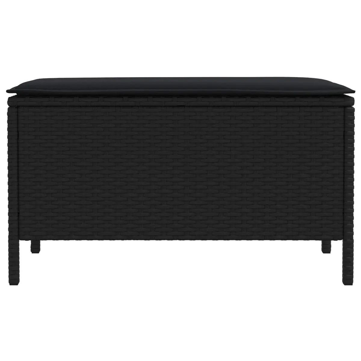 Garden Footstool Indoor Outdoor Seating 80x38x45cm Black