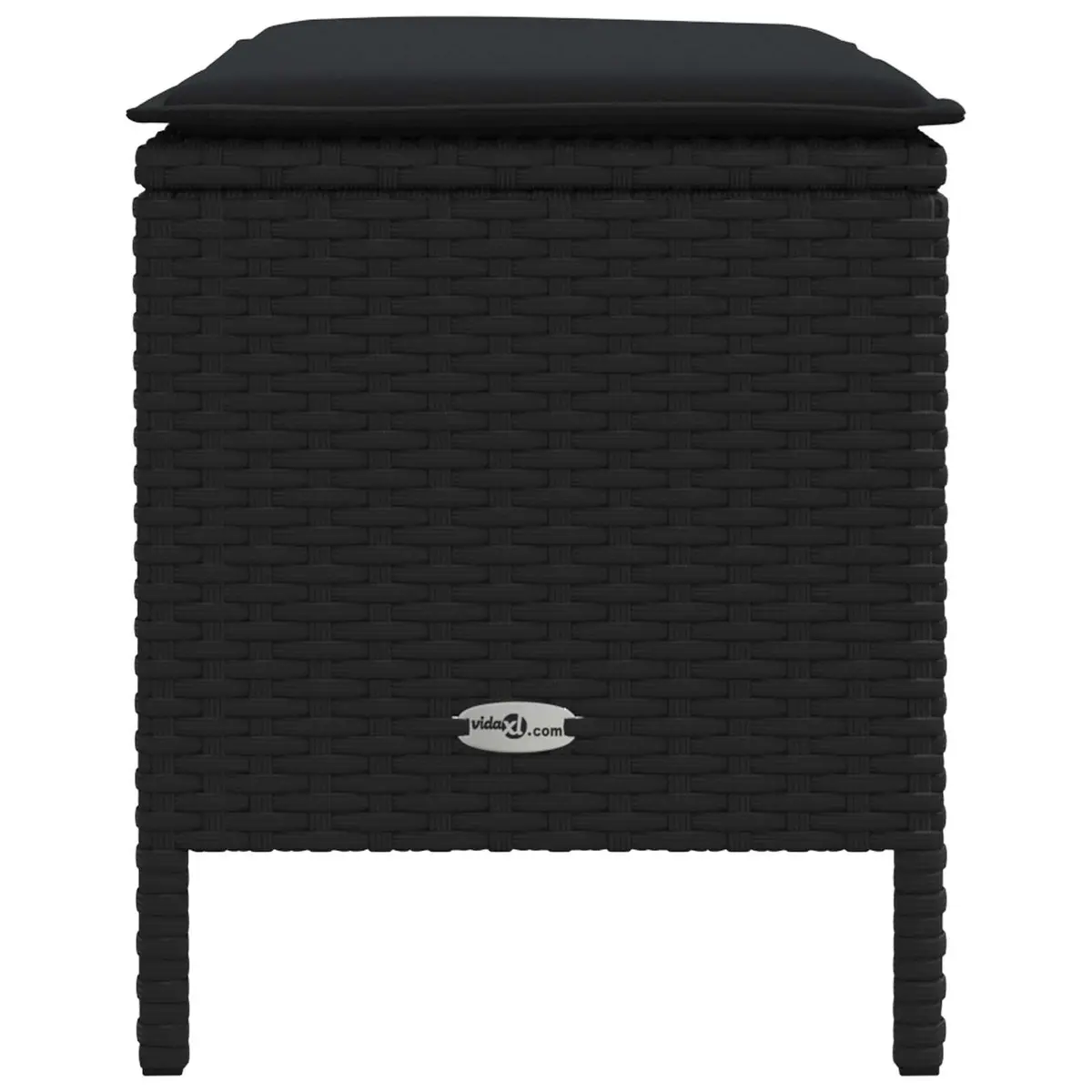 Garden Footstool Indoor Outdoor Seating 80x38x45cm Black
