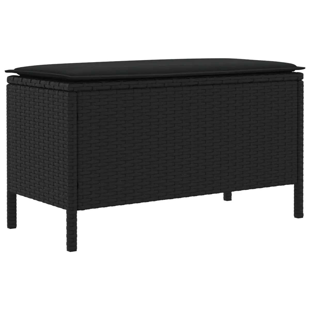 Garden Footstool Indoor Outdoor Seating 80x38x45cm Black