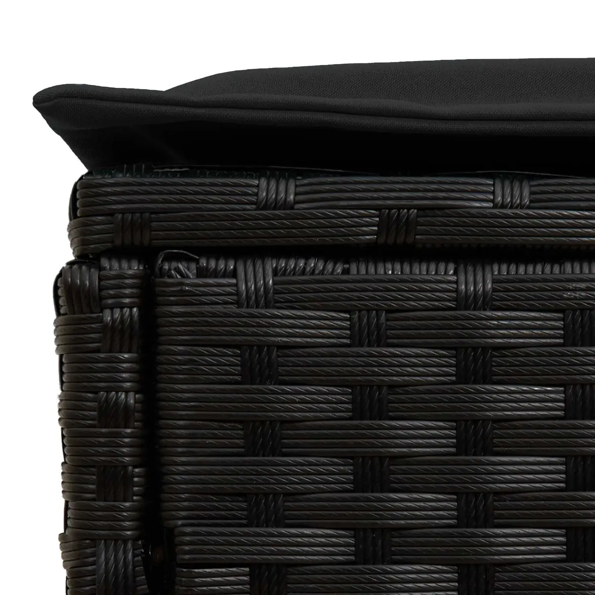 Garden Footstool Indoor Outdoor Seating 80x38x45cm Black