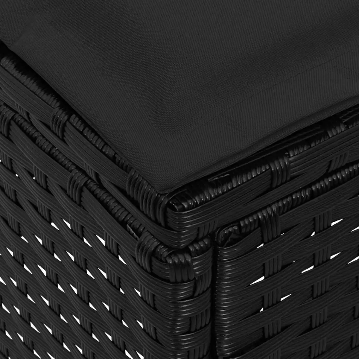 Garden Footstool Indoor Outdoor Seating 80x38x45cm Black