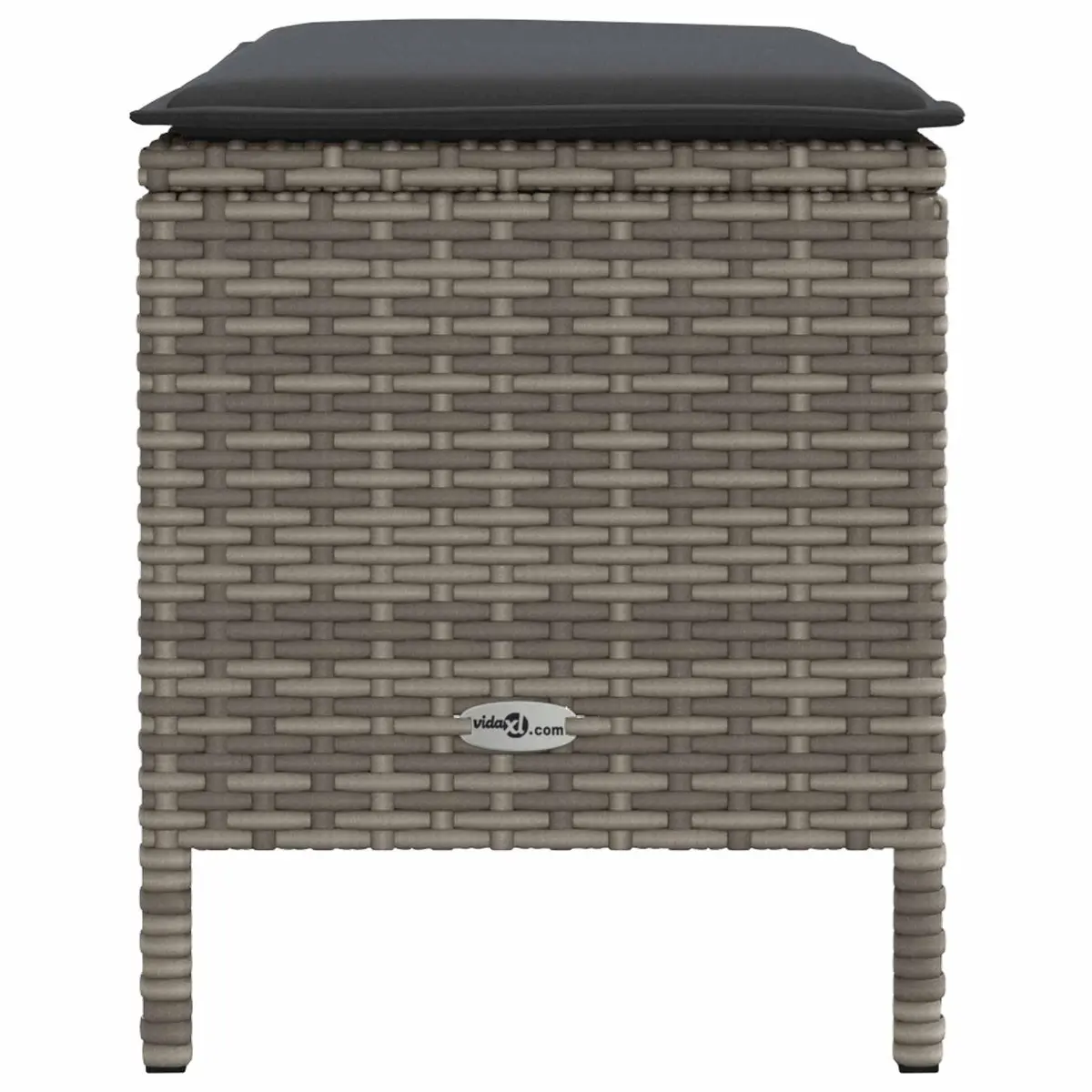Garden Footstool Ottoman Grey Outdoor Indoor Patio Seating Rattan Cushion 80 x 38 x 45 cm