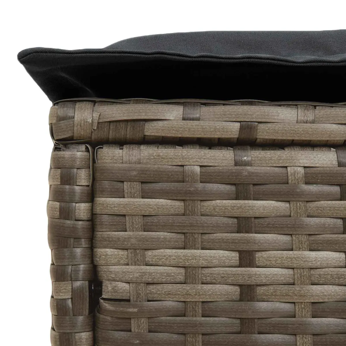 Garden Footstool Ottoman Grey Outdoor Indoor Patio Seating Rattan Cushion 80 x 38 x 45 cm