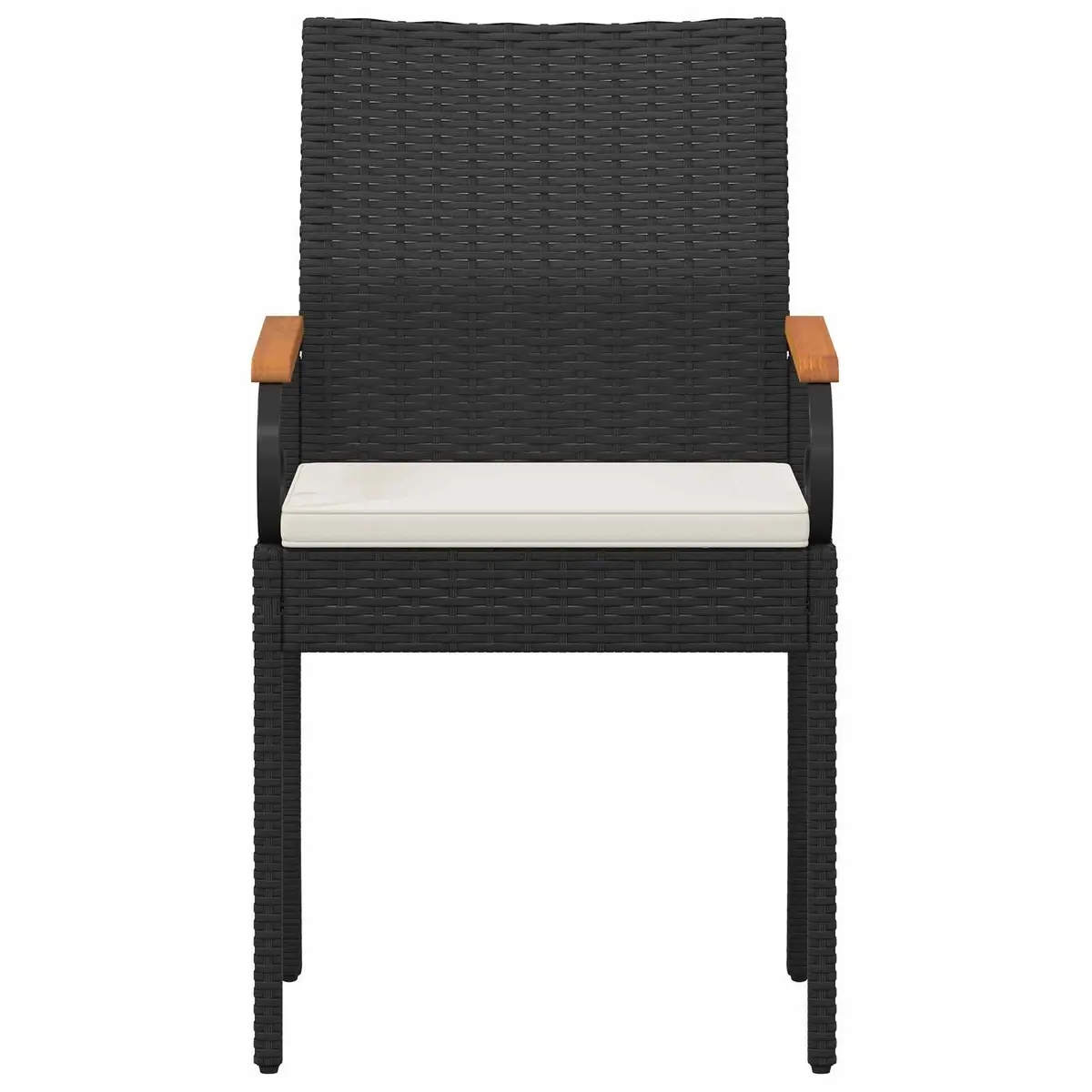Outdoor Garden Chairs 2pcs Black Weather Resistant Rattan