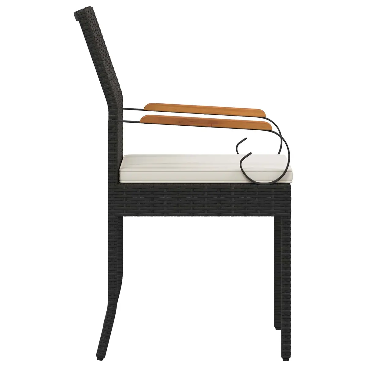 Outdoor Garden Chairs 2pcs Black Weather Resistant Rattan