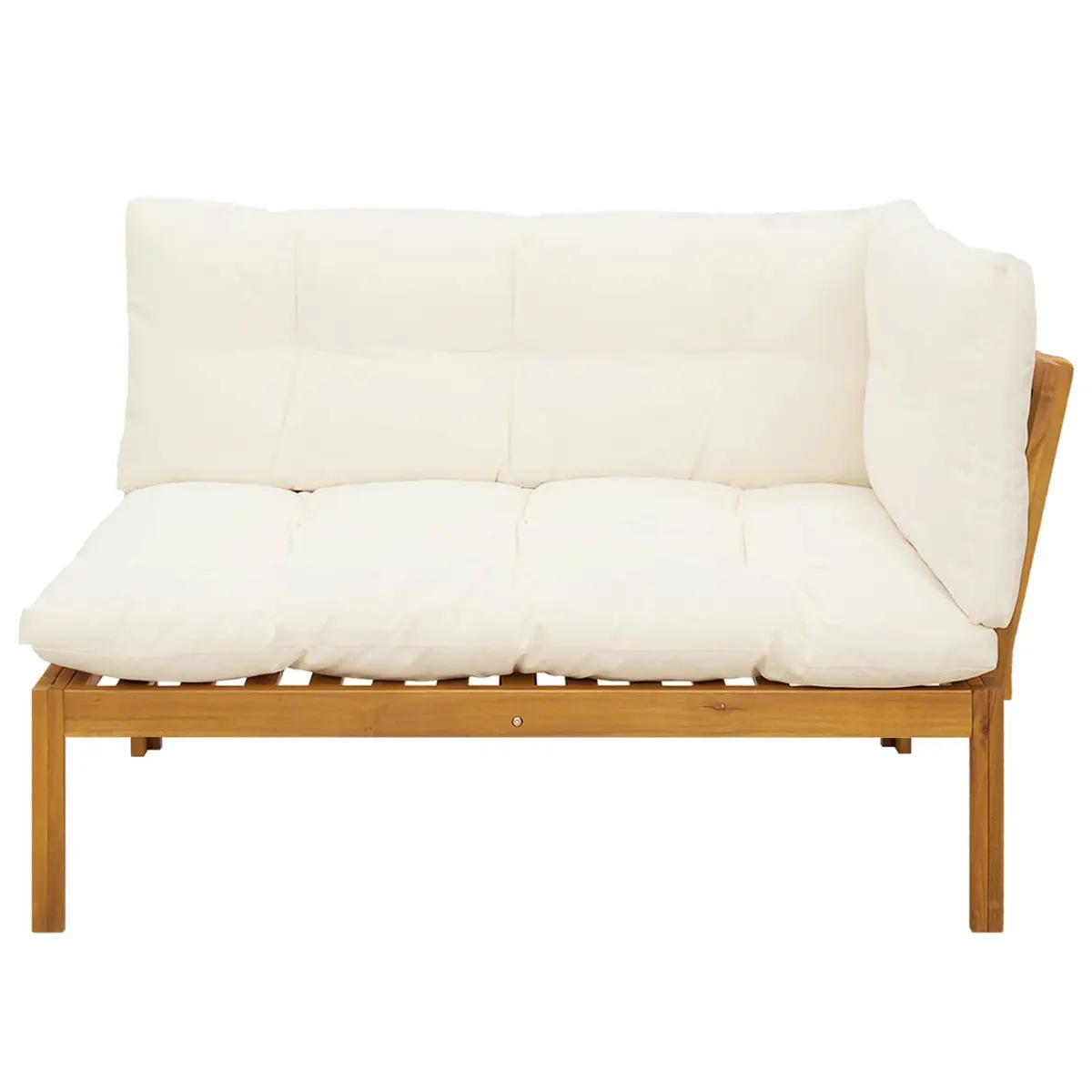 Outdoor Sectional Sofa Garden Corner Seating Acacia Wood Bench Cushion Set