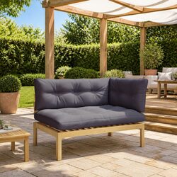 Reliable Acacia Wood Corner Sofa Unit with Comfort